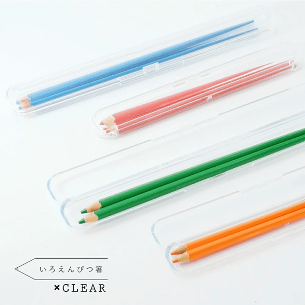 COLOUR 色鉛筆箸&クリア箸ケースのセット Lサイズ 22.5cm